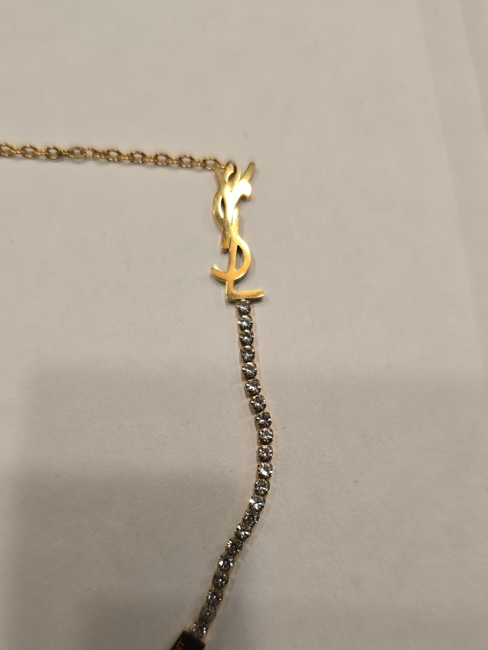 Gold Logo with Crystal Drop Braclet